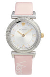 Versace V-Motif Silver Dial Pink Leather Strap Watch for Women - VERE00118 Authentic Buy Shop Now