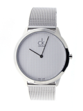 Calvin Klein Minimal White Dial Silver Mesh Bracelet Watch for Men - K3M2112Y Authentic Buy Shop Now