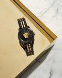 Versace Palazzo Empire Black Dial Two Tone Steel Strap Watch for Men - VERD01119 Authentic Buy Shop Now