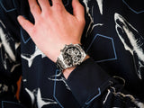Guess Continental Black Dial Silver Steel Strap Watch for Men - GW0260G1 Authentic Buy Shop Now