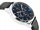 Tommy Hilfiger Shawn Multifunction Quartz Blue Dial Black Leather Strap Watch for Men - 1791616 Authentic Buy Shop Now