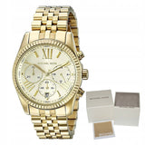 Michael Kors Lexington Chronograph Gold Dial Gold Steel Strap Watch for Women - MK5556 Authentic Buy Shop Now