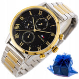 Tommy Hilfiger Analog Black Dial Two Tone Steel Strap Watch for Men - 1791539 Authentic Buy Shop Now