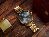 Hugo Boss Associate Blue Dial Gold Steel Strap Watch for Men - 1513841 Authentic Buy Shop Now