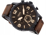 Fossil Nate Chronograph Brown Dial Brown Leather Strap Watch for Men - JR1487 Authentic Buy Shop Now