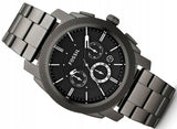 Fossil Machine Chronograph Black Dial Grey Steel Strap Watch for Men - FS4662 Authentic Buy Shop Now