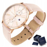 Tommy Hilfiger Jenna Analog Pink Dial Pink Leather Strap Watch for Women - 1782071 Authentic Buy Shop Now