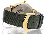 Versace V-Circle Manifesto Gold Dial Black Leather Strap Watch for Men - VBQ030017 Authentic Buy Shop Now