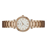 Guess Park Ave White Dial Rose Gold Steel Strap Watch for Women - W0767L3