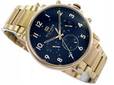 Tommy Hilfiger Daniel Chronograph Blue Dial Gold Steel Strap Watch for Men - 1710384 Authentic Buy Shop Now