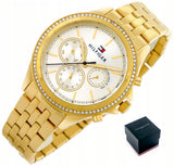 Tommy Hilfiger Ari Multifunction Diamonds Silver Dial Gold Steel Strap Watch for Women - 1781977 Authentic Buy Shop Now