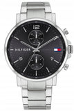 Tommy Hilfiger Daniel Black Dial Silver Steel Strap Watch for Men - 1710413 Authentic Buy Shop Now