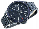 Tommy Hilfiger Bank Quartz Blue Dial Blue Steel Strap Watch for Men - 1791720 Authentic Buy Shop Now