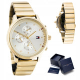 Tommy Hilfiger Blake White Dial Gold Steel Strap Watch for Women - 1781905 Authentic Buy Shop Now