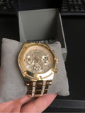 Guess Continental Diamonds Gold Dial Gold Steel Strap Watch for Men - GW0261G2 Authentic Buy Shop Now