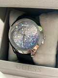 Guess Crush Crystals Silver Dial Black Rubber Strap Watch for Women - W1223L4 Authentic Buy Shop Now