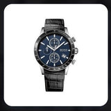 Hugo Boss Rafale Chronograph Quartz Blue Dial Black Leather Strap Watch For Men - HB1513391 Authentic Buy Shop Now