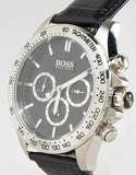 Hugo Boss Ikon Black Dial Black Leather Strap Watch for Men - 1513178 Authentic Buy Shop Now