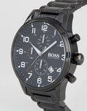 Hugo Boss Chronograph Black Dial Black Steel Strap Watch for Men - 1513180 Authentic Buy Shop Now