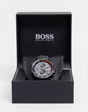 Hugo Boss Globetrotter Black Dial Black Steel Strap Watch for Men - 1513825 Authentic Buy Shop Now
