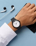 Emporio Armani Luigi White Dial Black Mesh Bracelet Watch For Men - AR11046 Authentic Buy Shop Now