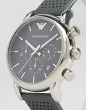 Emporio Armani Luigi Chronograph Quartz Grey Dial Grey Leather Strap Watch For Men - AR1735 Authentic Buy Shop Now