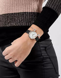 Emporio Armani Kappa Mother of Pearl Dial Black Leather Strap Watch For Women - AR80011 Authentic Buy Shop Now