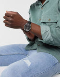 Emporio Armani Renato Analog Black Dial Black Leather Strap Watch For Men - AR11186 Authentic Buy Shop Now