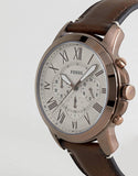Fossil Grant Chronograph White Dial Brown Leather Strap Watch for Men - FS5344 Authentic Buy Shop Now