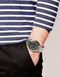 Fossil Grant Chronograph Black Dial Silver Steel Strap Watch for Men - FS4736 Authentic Buy Shop Now
