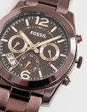 Fossil Perfect Boyfriend Multifunction Maroon Dial Maroon Steel Strap Watch for Women - ES4110 Authentic Buy Shop Now