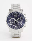Guess Horizon Chronograph Quartz Blue Dial Silver Steel Strap Watch for Men - W0379G3 Authentic Buy Shop Now