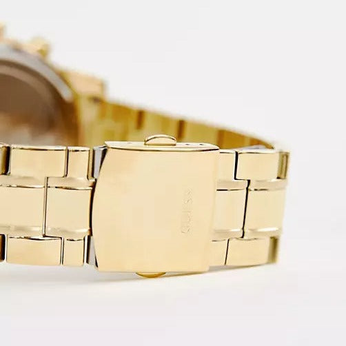 Guess Horizon Chronograph Black Dial Gold Steel Strap Watch For Men - W0379G4 Authentic Buy Shop Now