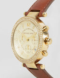 Michael Kors Parker Champagne Gold Dial Brown Leather Strap Watch for Women - MK2249 Authentic Buy Shop Now