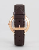 Movado Ultra Slim White Dial Brown Leather Strap Watch For Men - 0607089 Authentic Buy Shop Now