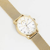 Tommy Hilfiger Kane White Dial Gold Mesh Bracelet Watch for Men - 1710403 Authentic Buy Shop Now
