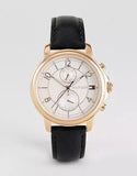 Tommy Hilfiger Claudia White Dial Black Leather Strap Watch for Women - 1781817 Authentic Buy Shop Now