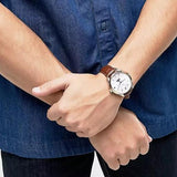 Tommy Hilfiger Oliver Chronograph White Dial Brown Leather Strap Watch for Men - 1791306 Authentic Buy Shop Now