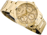 Guess Crystal Multifunction Gold Dial Gold Steel Strap Watch for Women - W0778L2 Authentic Buy Shop Now