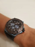 Guess Force Quartz Brown Dial Brown Leather Strap Watch For Men - W0674G5 Authentic Buy Shop Now
