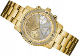 Guess Confetti Diamonds Silver Dial Gold Steel Strap Watch for Women - W0774L5 Authentic Buy Shop Now