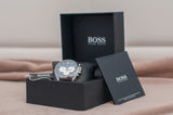 Hugo Boss Driver Blue Dial Black Leather Strap Watch for Men - 1512882 Authentic Buy Shop Now