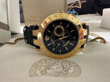 Versace V-Race Quartz Black Dial Black Leather Strap Watch For Men - VEBV00119 Authentic Buy Shop Now