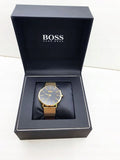 Hugo Boss Horizon Quartz Black Dial Gold Mesh Bracelet Watch For Men - HB1513735 Authentic Buy Shop Now