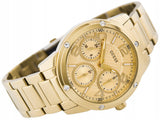 Guess Crystal Multifunction Gold Dial Gold Steel Strap Watch for Women - W0778L2 Authentic Buy Shop Now