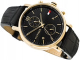 Tommy Hilfiger Daniel Black Dial Black Leather Strap Watch for Men - 1710417 Authentic Buy Shop Now