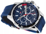 Tommy Hilfiger Mason Blue Dial Blue Rubber Strap Watch for Men - 1791791 Authentic Buy Shop Now