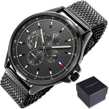 Tommy Hilfiger Shawn Chronograph Quartz Grey Dial Grey Mesh Bracelet Watch for Men - 1791613 Authentic Buy Shop Now
