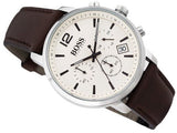 Hugo Boss Attitude White Dial Brown Leather Strap Watch for Men - 1513609 Authentic Buy Shop Now