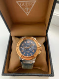 Guess Rigor Analog Blue Dial Blue Denim Strap Watch For Men - W0040G6 Authentic Buy Shop Now